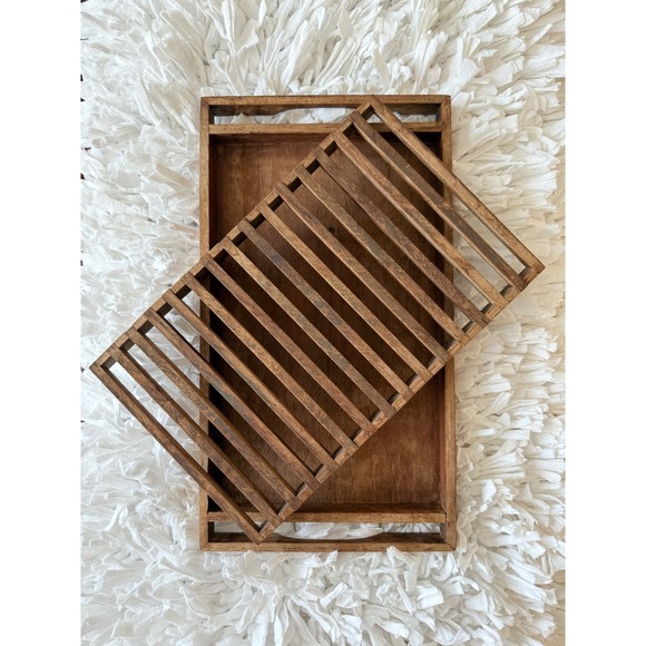 VTG Selandia Denmark Teak Breadboard Crumb Catcher Serving Tray MCM Mid Century - Picture 1 of 6